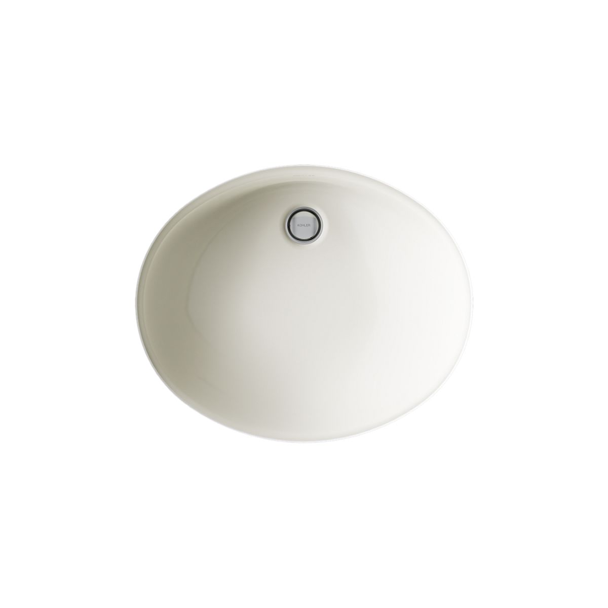 KOHLER K-2210-G Caxton 19-1/4" oval undermount bathroom sink with glazed underside, no overflow