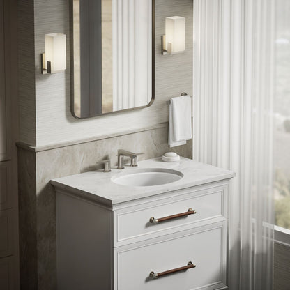 KOHLER K-2210-G Caxton 19-1/4" oval undermount bathroom sink with glazed underside, no overflow
