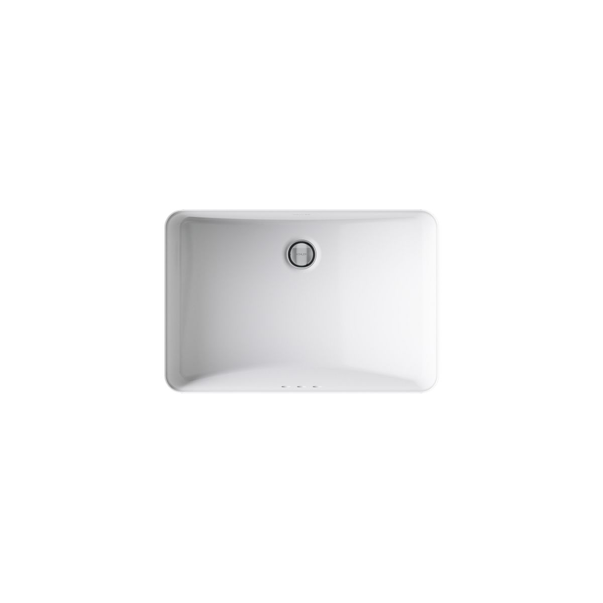 KOHLER K-2214-G Ladena 21" rectangular undermount bathroom sink with glazed underside, no overflow