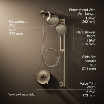 3/4 view of product with dimensions