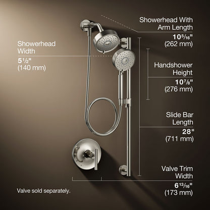 3/4 view of product with dimensions