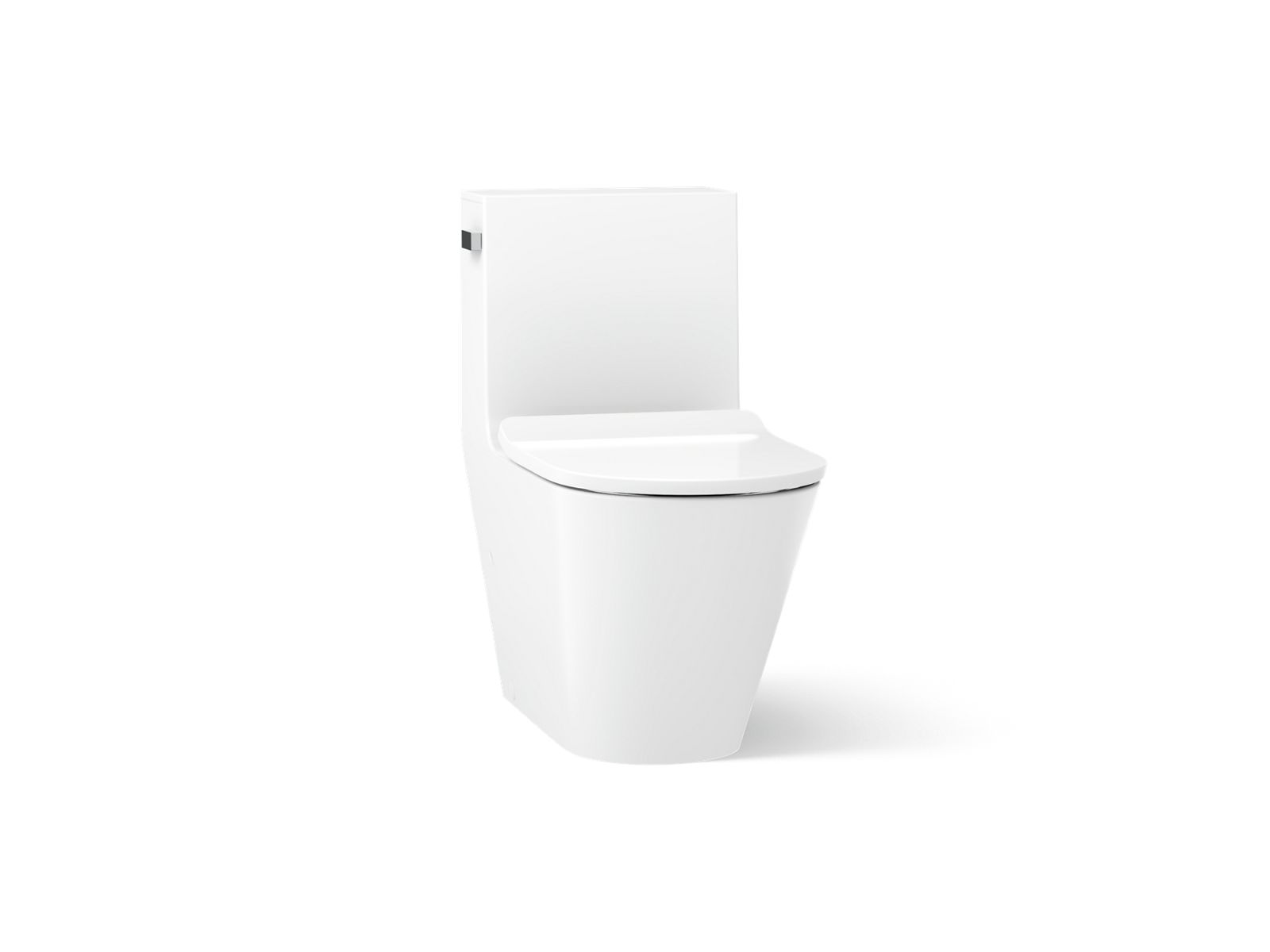 KOHLER K-22378-TBH Brazn One-piece Compact Elongated Toilet with Skirted Trapway, Dual-flush, White - 3/4 view of product