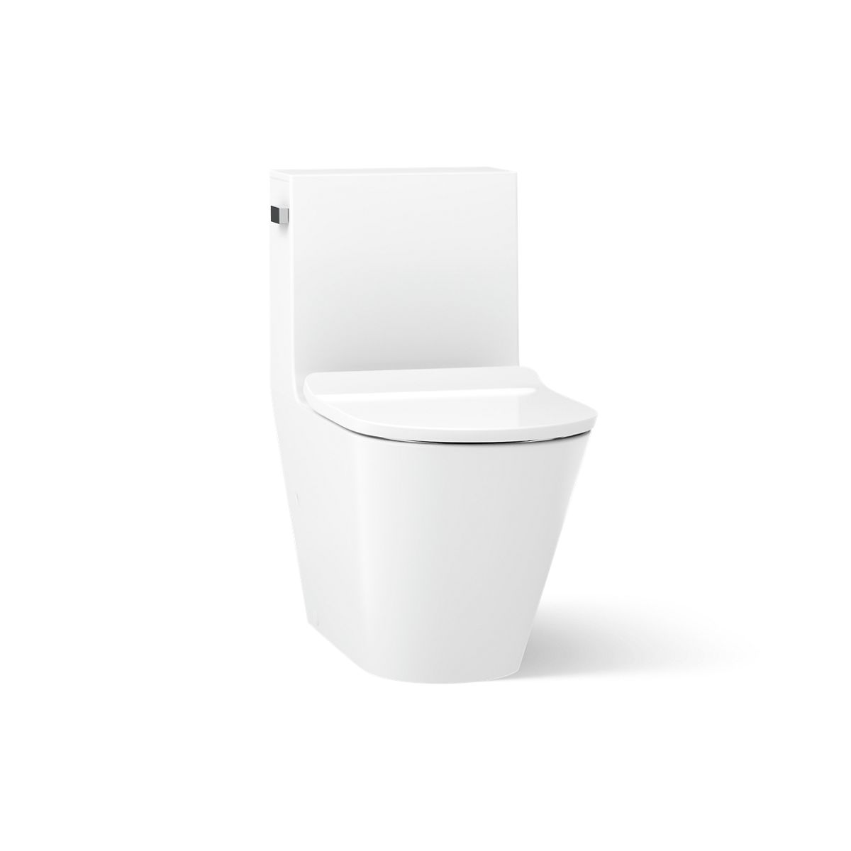 KOHLER K-22378-TBH Brazn One-piece Compact Elongated Toilet with Skirted Trapway, Dual-flush, White - 3/4 view of product