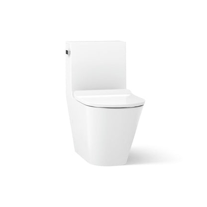 KOHLER K-22378-TBH Brazn One-piece Compact Elongated Toilet with Skirted Trapway, Dual-flush, White - 3/4 view of product