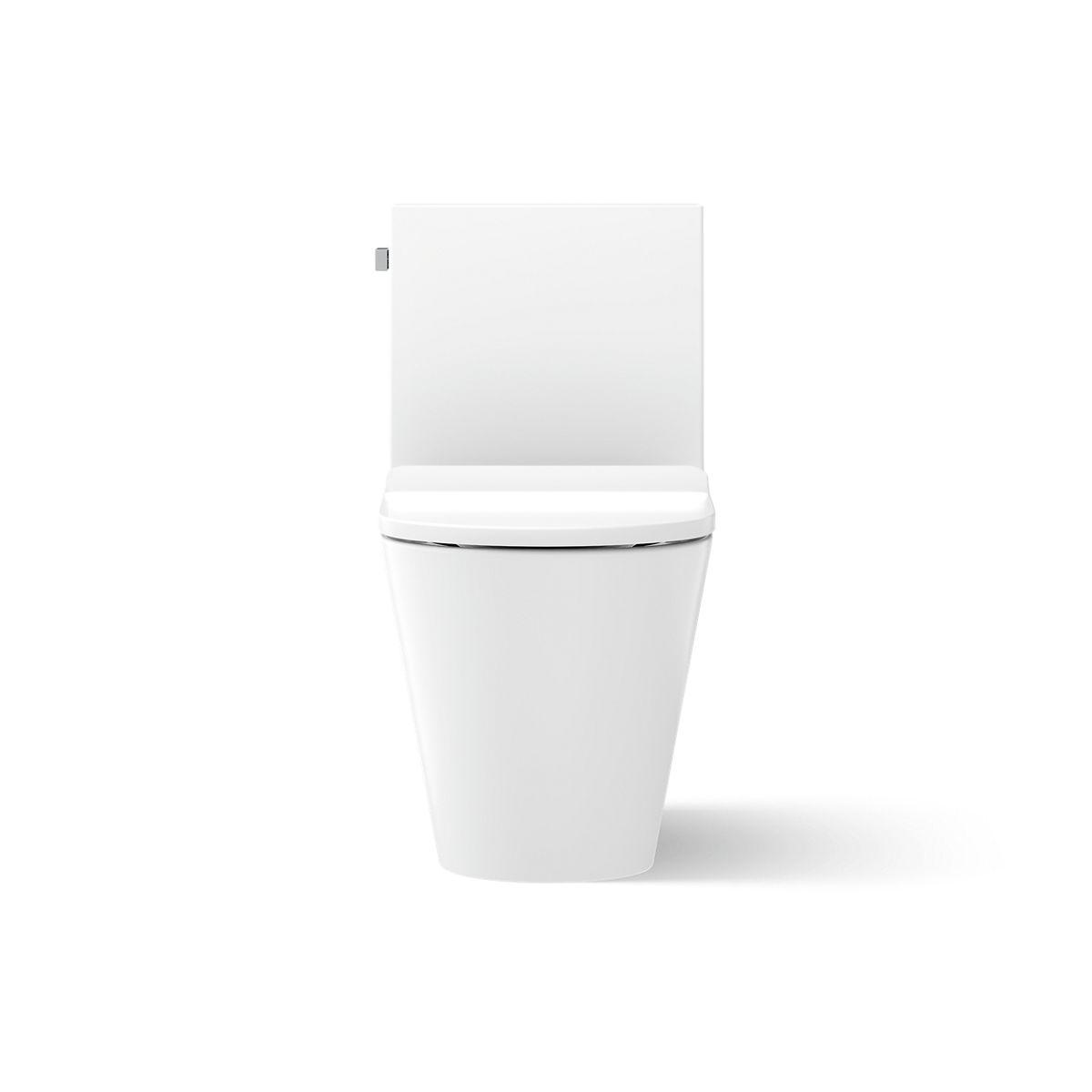 KOHLER K-22378-TBH Brazn One-piece Compact Elongated Toilet with Skirted Trapway, Dual-flush, White - front view of product