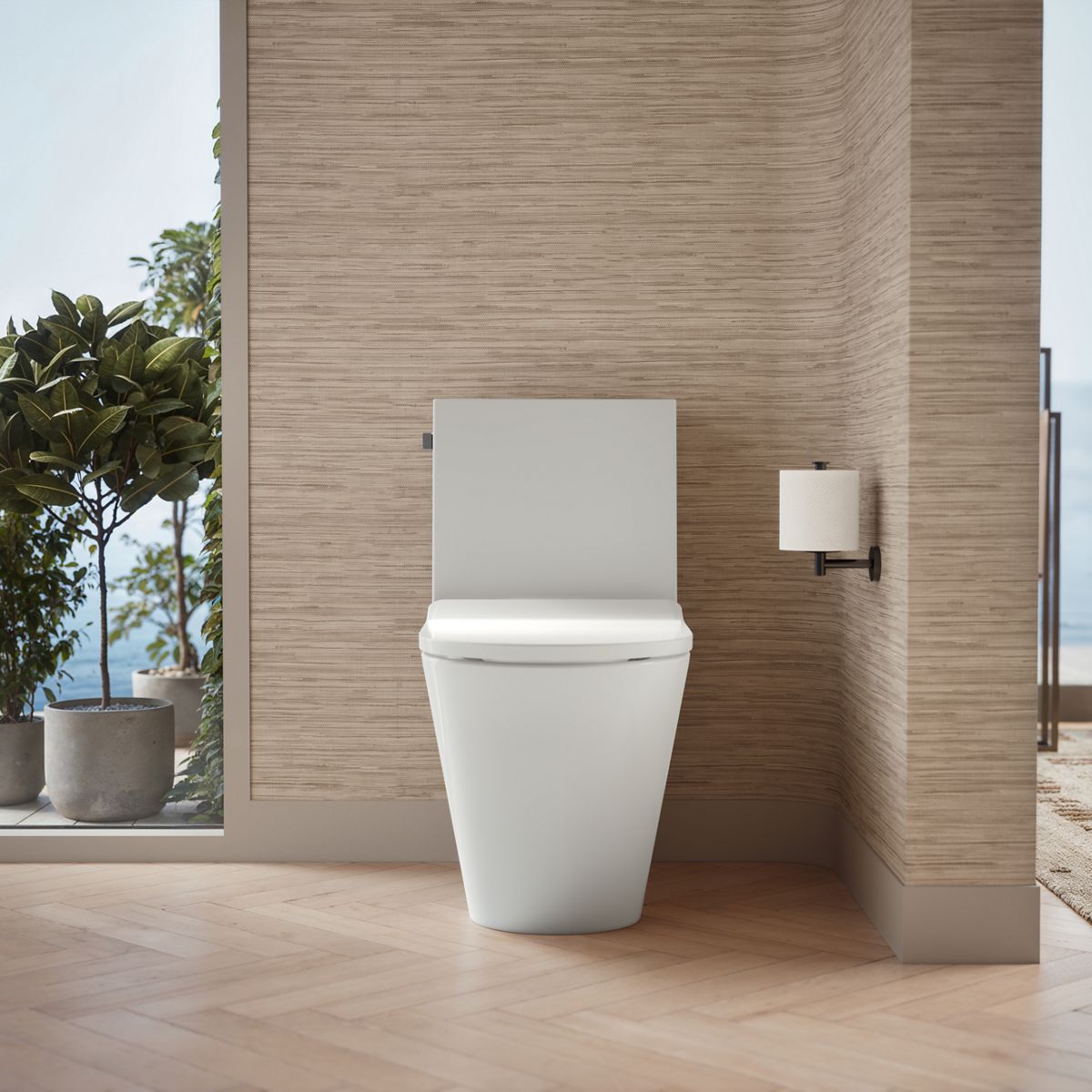 KOHLER K-22378 Brazn One-piece compact elongated toilet with skirted trapway, dual-flush