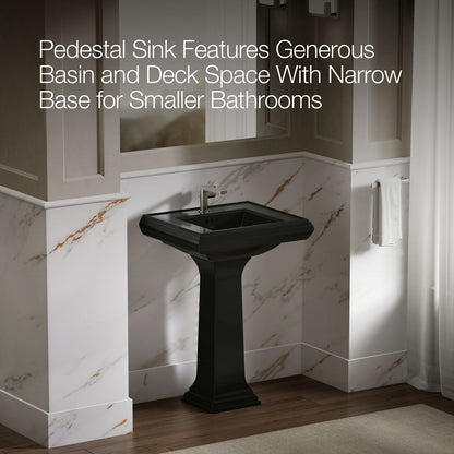 KOHLER 2238-1 Memoirs Classic 24" pedestal bathroom sink with single faucet hole