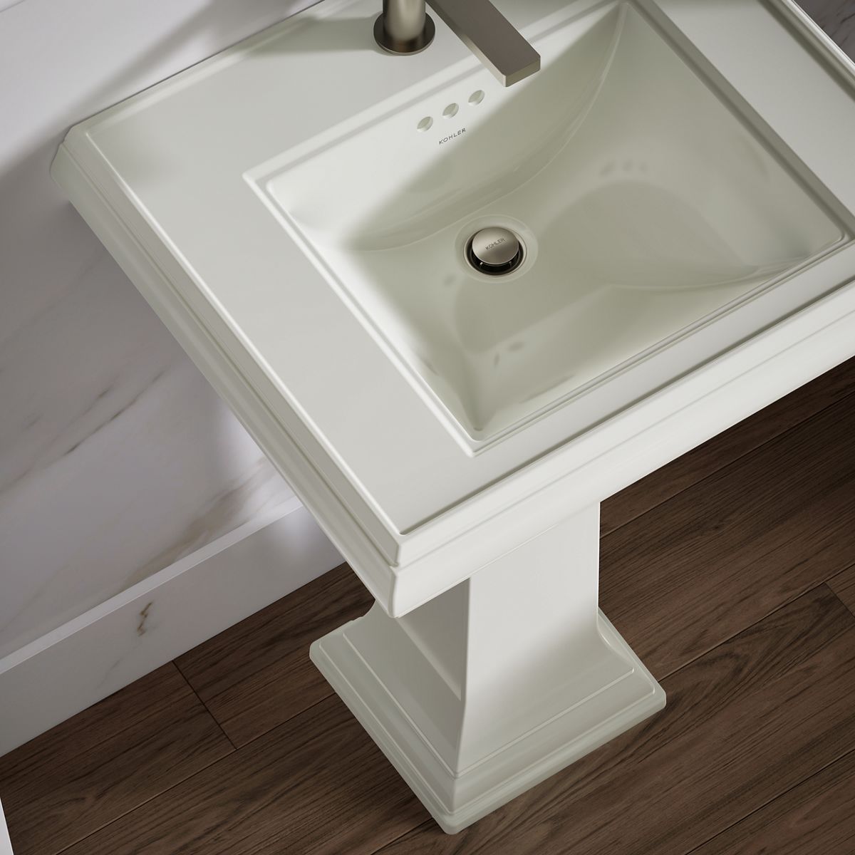 KOHLER 2238-1 Memoirs Classic 24" pedestal bathroom sink with single faucet hole