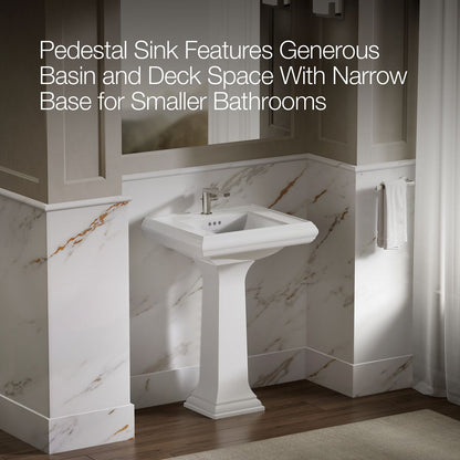 KOHLER 2238-1 Memoirs Classic 24" pedestal bathroom sink with single faucet hole