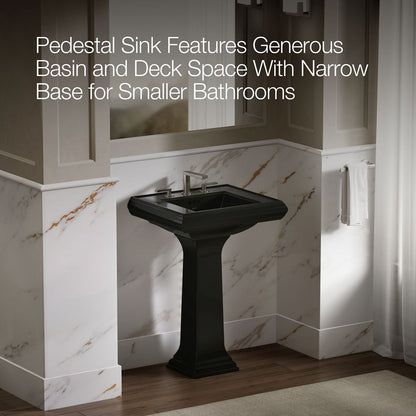 KOHLER 2238-8 Memoirs Classic 24" pedestal bathroom sink with 8" widespread faucet holes