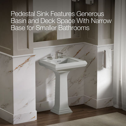 KOHLER 2238-8 Memoirs Classic 24" pedestal bathroom sink with 8" widespread faucet holes
