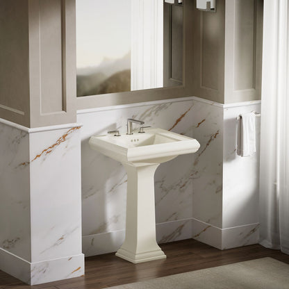 KOHLER Memoirs Pedestal/console table bathroom sink basin with 8" widespread faucet holes