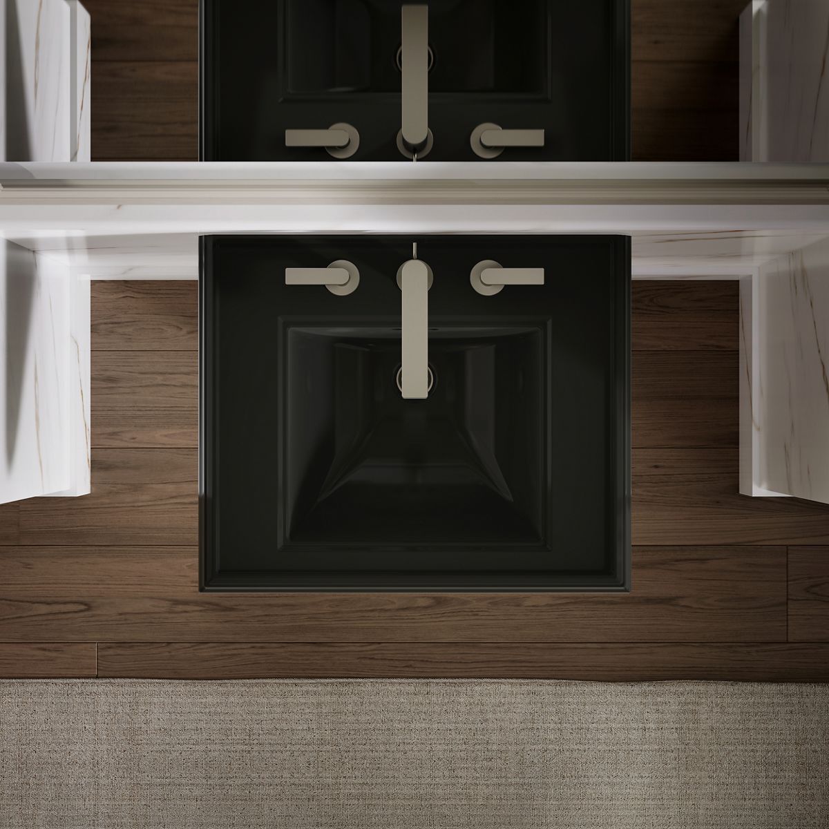 KOHLER Memoirs Pedestal/console table bathroom sink basin with 8" widespread faucet holes