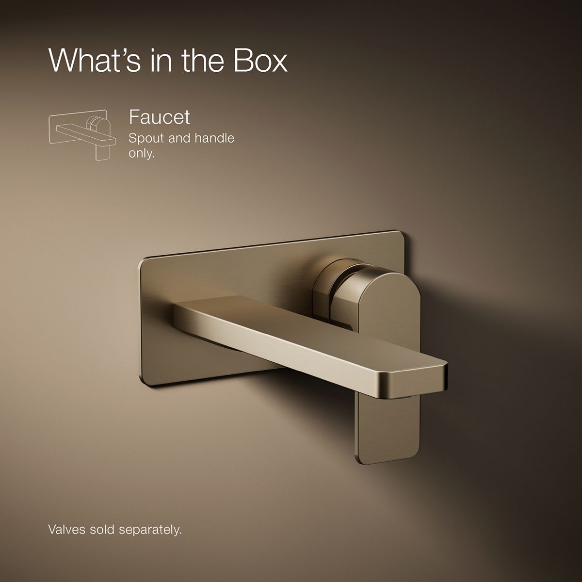 KOHLER K-22567-4 Parallel Wall-mount single-handle bathroom sink faucet, 1.2 gpm