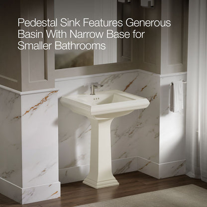 KOHLER 2258-1 Memoirs Classic 27" pedestal bathroom sink with single faucet hole