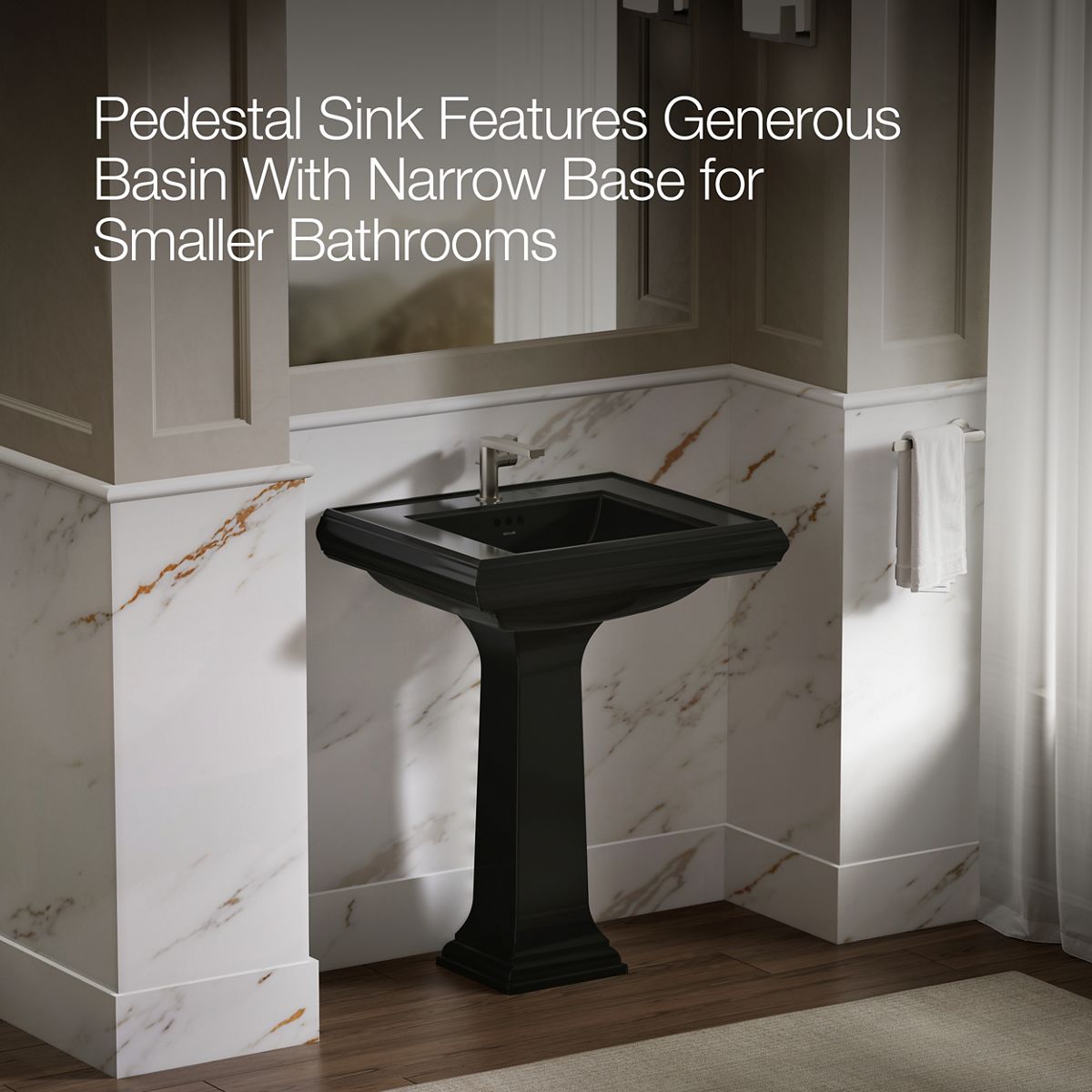 KOHLER 2258-1 Memoirs Classic 27" pedestal bathroom sink with single faucet hole