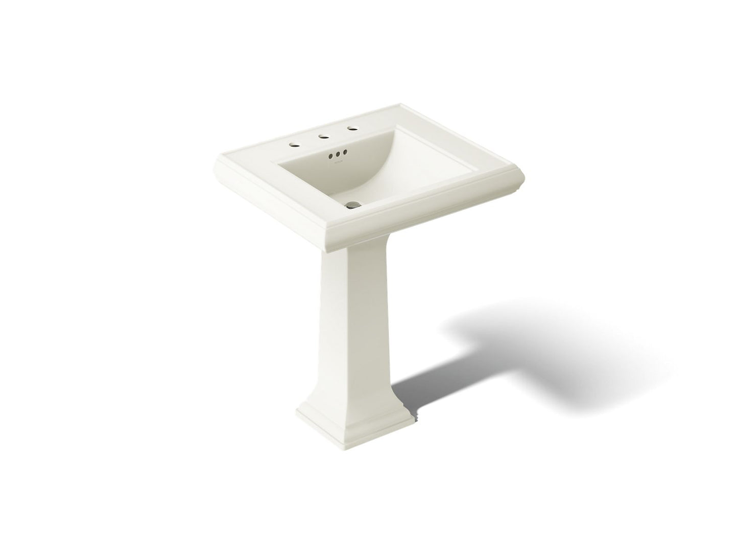 KOHLER 2258-8 Memoirs Classic 27" pedestal bathroom sink with 8" widespread faucet holes