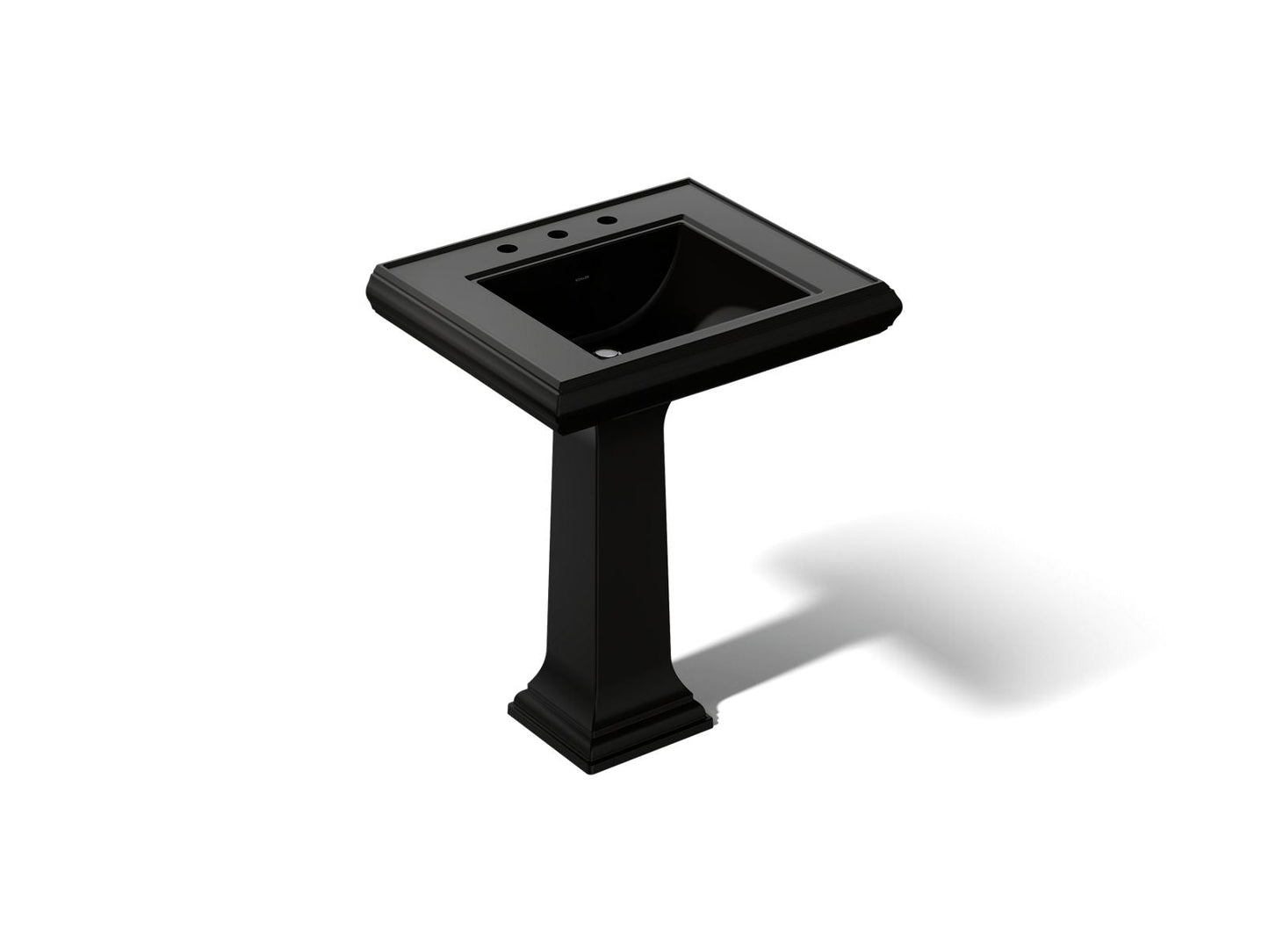 KOHLER 2258-8 Memoirs Classic 27" pedestal bathroom sink with 8" widespread faucet holes