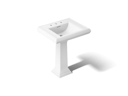 KOHLER 2258-8 Memoirs Classic 27" pedestal bathroom sink with 8" widespread faucet holes