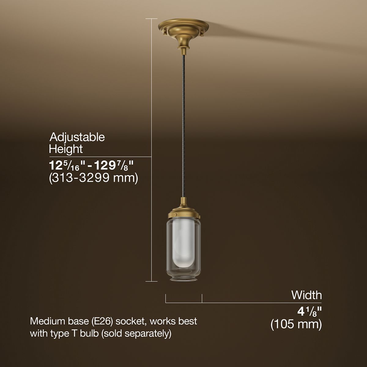 3/4 view of product with dimensions