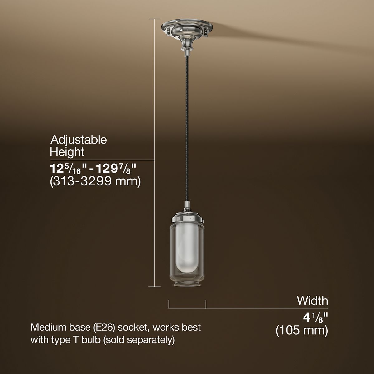 3/4 view of product with dimensions