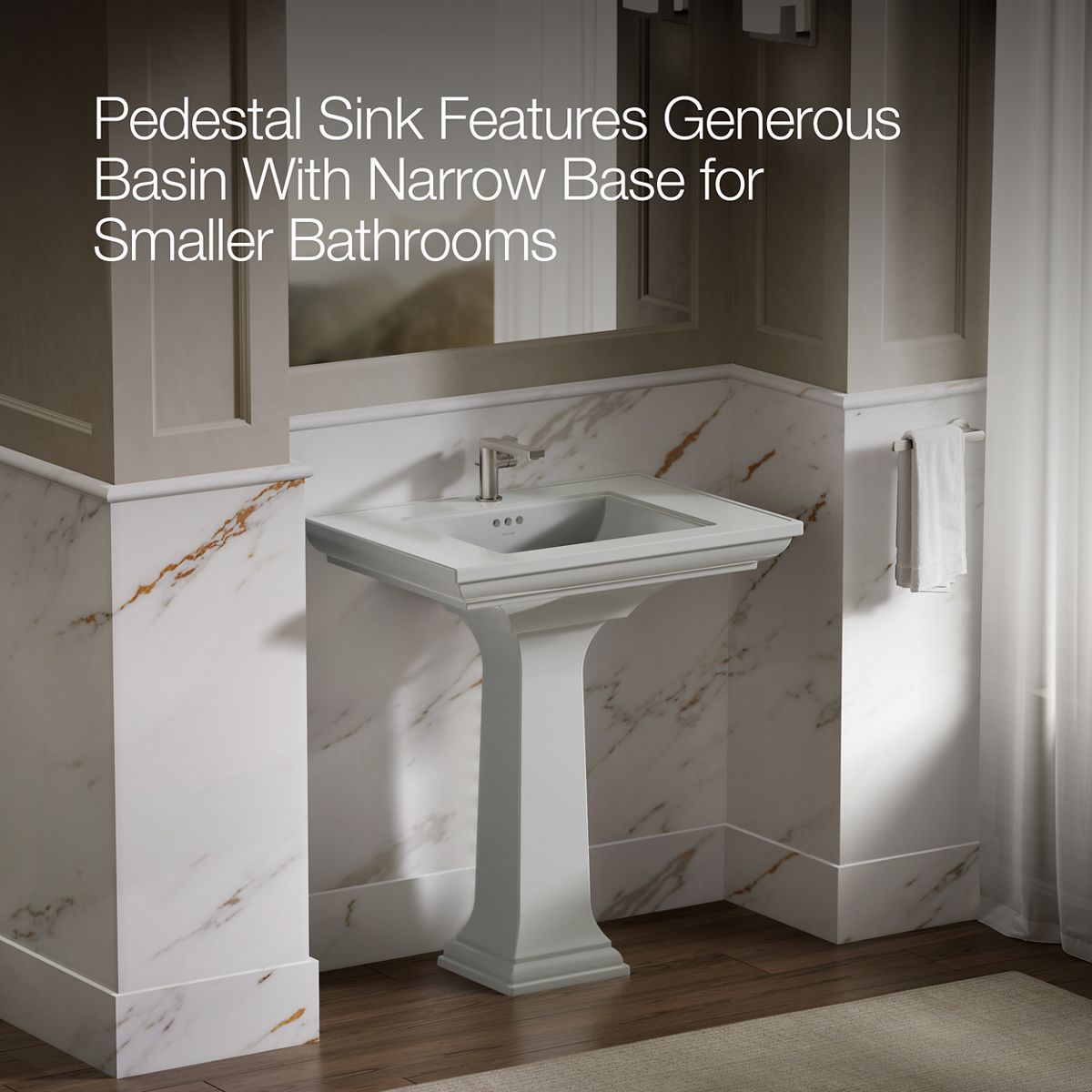 KOHLER 2268-1 Memoirs Stately 30" pedestal bathroom sink with single faucet hole