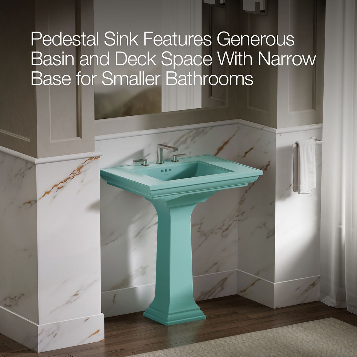 KOHLER K-2268-8 Memoirs Stately 30-3/4" rectangular pedestal bathroom sink