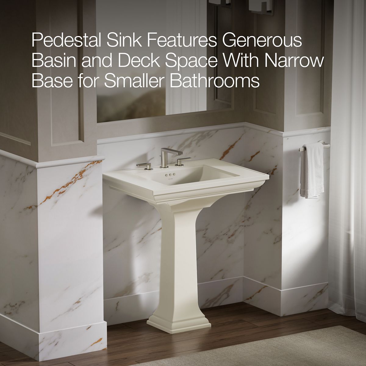 KOHLER K-2268-8 Memoirs Stately 30-3/4" rectangular pedestal bathroom sink