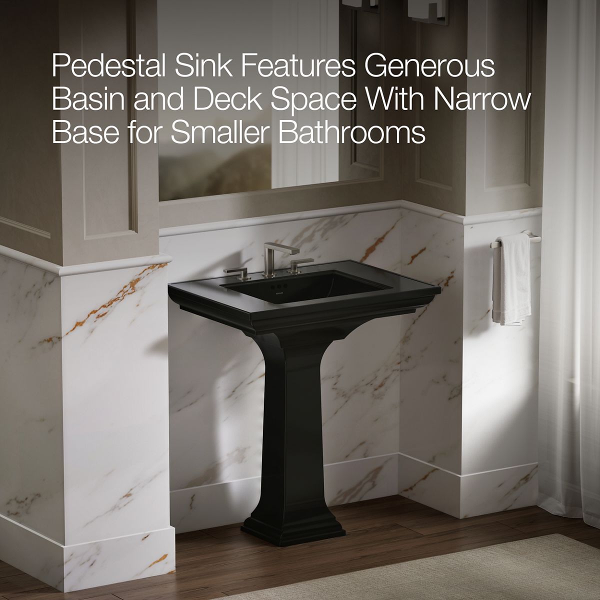 KOHLER K-2268-8 Memoirs Stately 30-3/4" rectangular pedestal bathroom sink