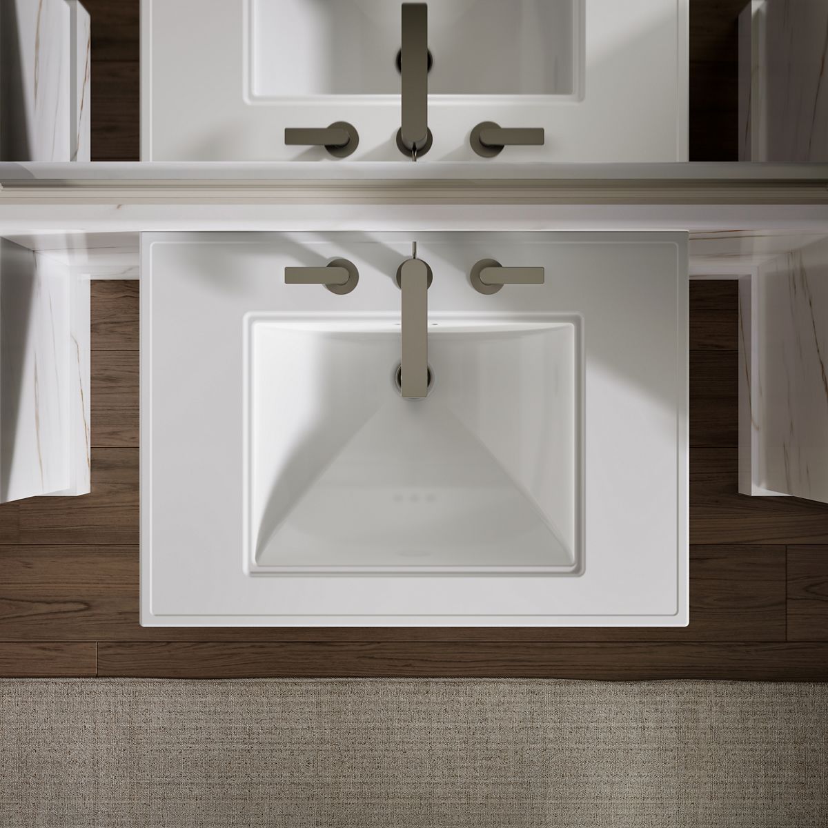 KOHLER K-2268-8 Memoirs Stately 30-3/4" rectangular pedestal bathroom sink