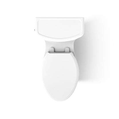 KOHLER K-22695 Harken One-piece compact elongated toilet with skirted trapway, 1.28 gpf