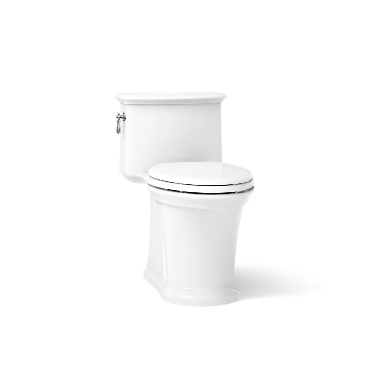 KOHLER K-22695 Harken One-piece compact elongated toilet with skirted trapway, 1.28 gpf