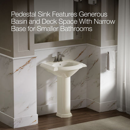 KOHLER 2286-4 Devonshire 24" pedestal bathroom sink with 4" centerset faucet holes