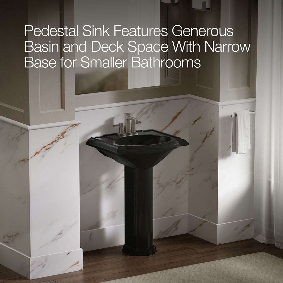 KOHLER 2286-4 Devonshire 24" pedestal bathroom sink with 4" centerset faucet holes