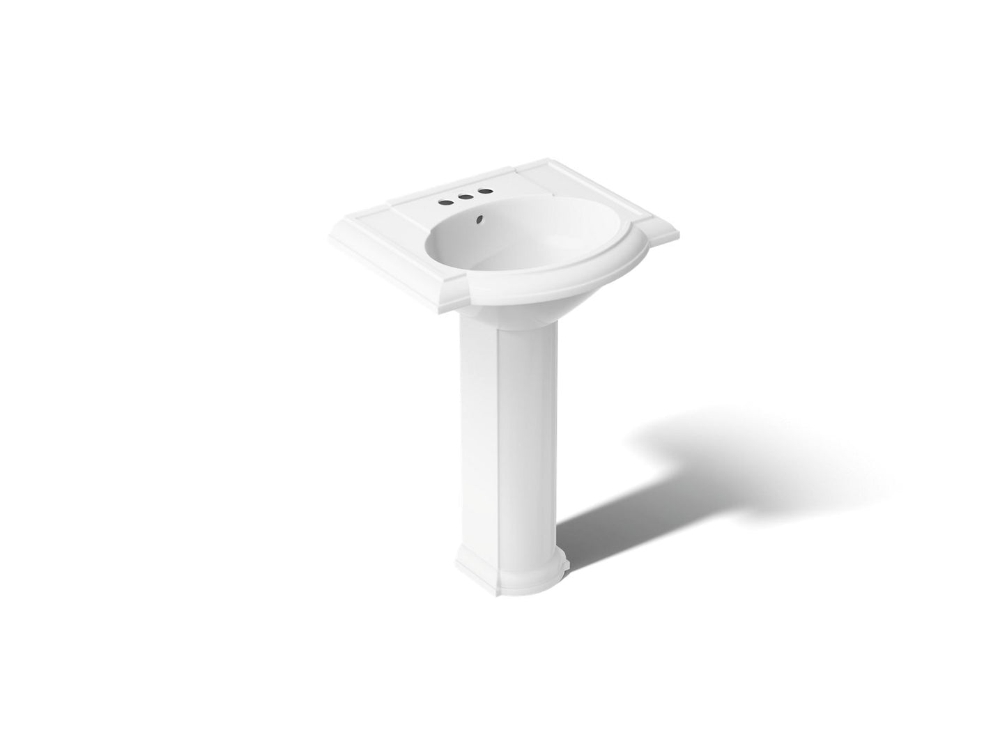 KOHLER 2286-4 Devonshire 24" pedestal bathroom sink with 4" centerset faucet holes