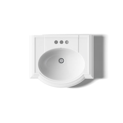KOHLER 2286-4 Devonshire 24" pedestal bathroom sink with 4" centerset faucet holes
