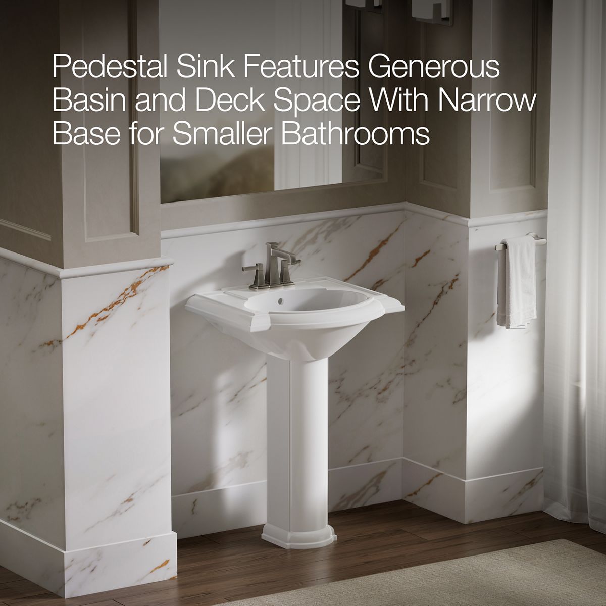 KOHLER 2286-4 Devonshire 24" pedestal bathroom sink with 4" centerset faucet holes
