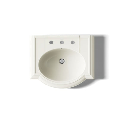 KOHLER 2286-8 Devonshire 24" pedestal bathroom sink with 8" widespread faucet holes
