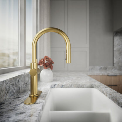 KOHLER K-22972 Crue Pull-down kitchen sink faucet with three-function sprayhead