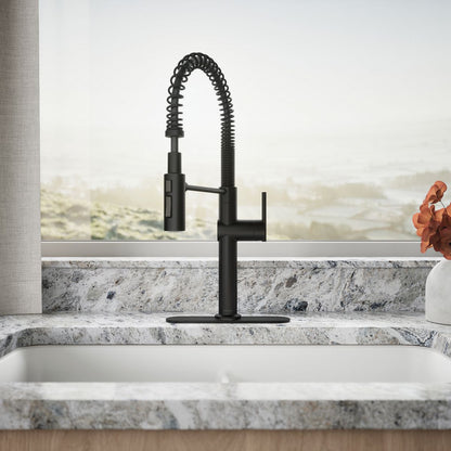 KOHLER K-22973 Crue Semi-professional kitchen sink faucet with three-function sprayhead