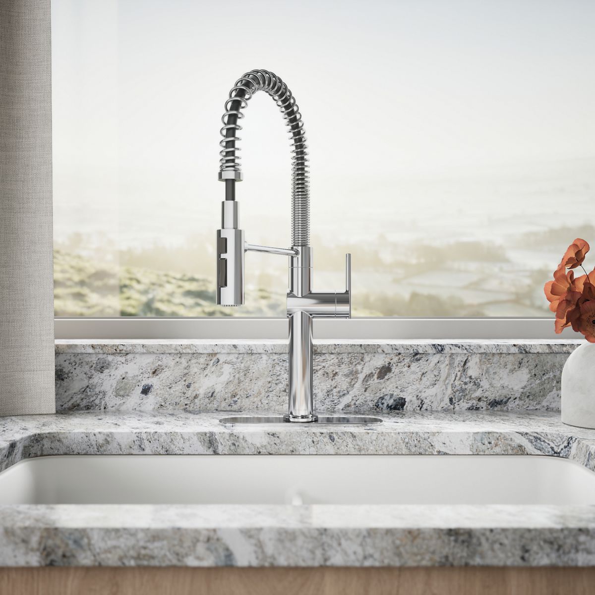 KOHLER K-22973 Crue Semi-professional kitchen sink faucet with three-function sprayhead