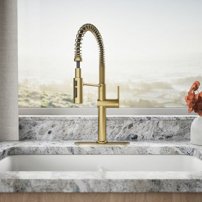 KOHLER K-22973 Crue Semi-professional kitchen sink faucet with three-function sprayhead