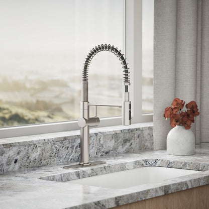 KOHLER K-22973 Crue Semi-professional kitchen sink faucet with three-function sprayhead