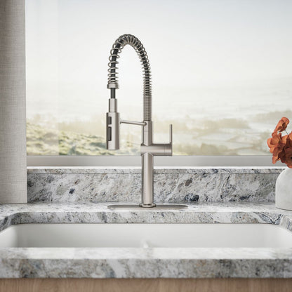KOHLER K-22973 Crue Semi-professional kitchen sink faucet with three-function sprayhead