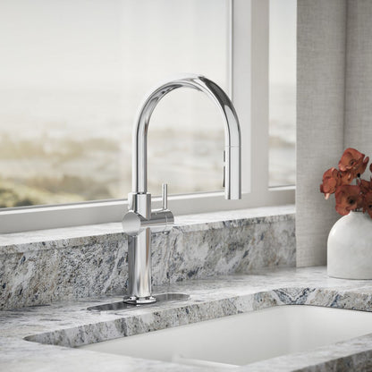 KOHLER K-22974 Crue Touchless pull-down kitchen sink faucet with three-function sprayhead