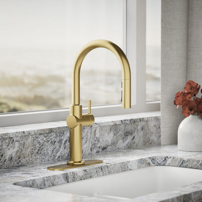 KOHLER K-22974 Crue Touchless pull-down kitchen sink faucet with three-function sprayhead