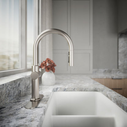 KOHLER K-22974 Crue Touchless pull-down kitchen sink faucet with three-function sprayhead