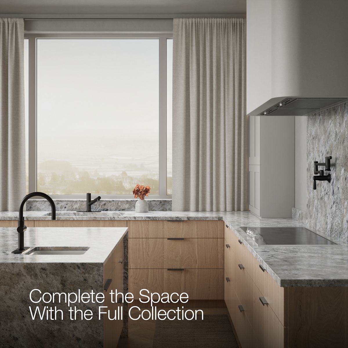 KOHLER K-22976 Crue Pull-out kitchen sink faucet with three-function sprayhead