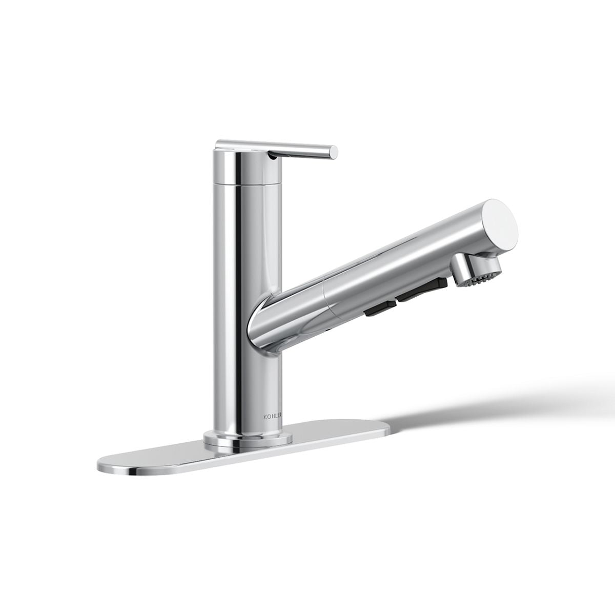 KOHLER K-22976 Crue Pull-out kitchen sink faucet with three-function sprayhead