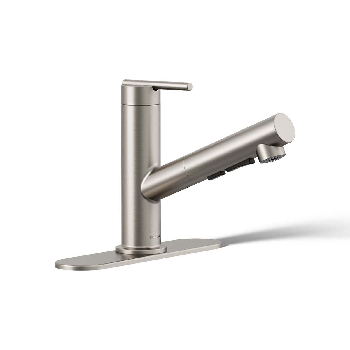 KOHLER K-22976 Crue Pull-out kitchen sink faucet with three-function sprayhead